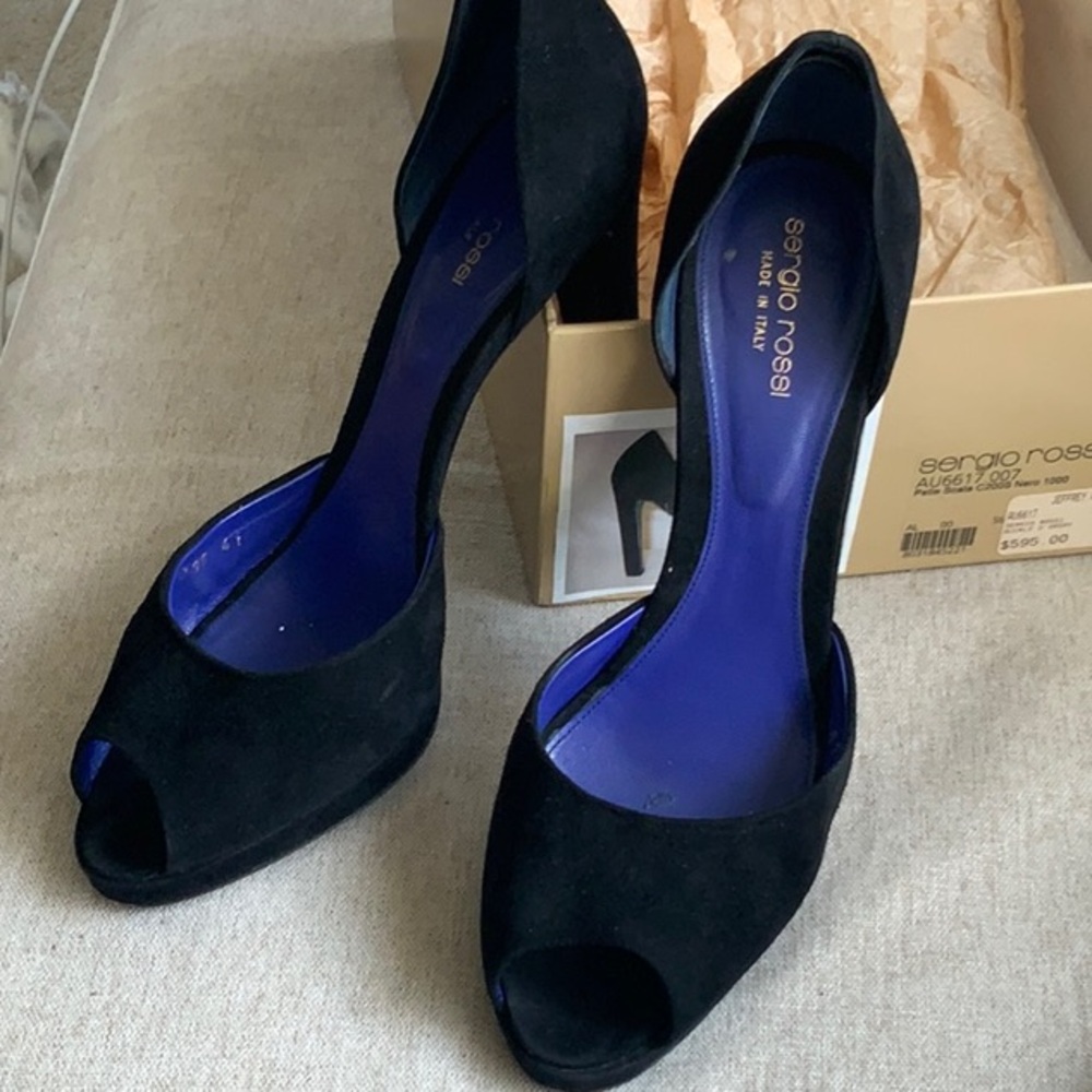 Sergio Rossi Black Suede Heel size 41